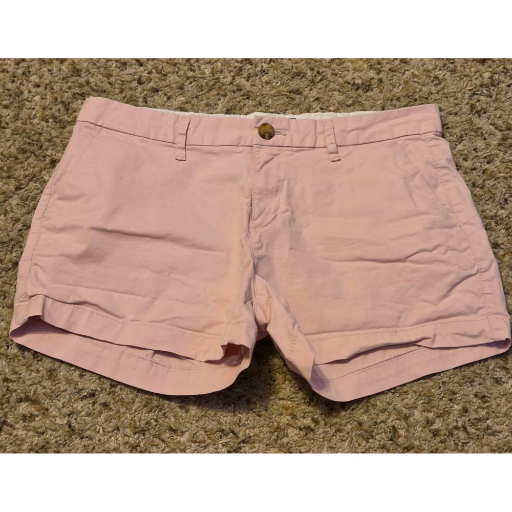 Old Navy Denim Zip Chino Shorts Women's‎ Size 4 Pink Belt Loops